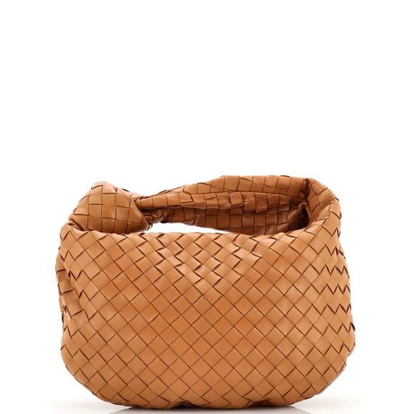 Bottega Veneta Handbags - Bottega Veneta BV Jodie Hobo Intrecciato Nappa Mini Brown